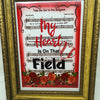 MY HEART IS ON THE FIELD Vintage Gold Wood Frame Sublimation on Metal Positive Saying Wall Art Home Decor Gift Idea One of a Kind-Unique-Home-Country-Decor-Cottage Chic-Gift Baseball - JAMsCraftCloset