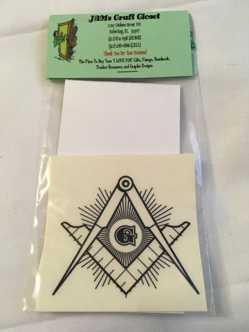 DECAL 9 Masonic Square & Compass with G Vinyl Decal Freemason Freemasonry {{ JAMsCraftCloset }}