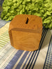 Small Vintage Unfinished Wooden Cube Bank 4 by 4 Inches Office Desk Decor Gift for Child JAMsCraftCloset