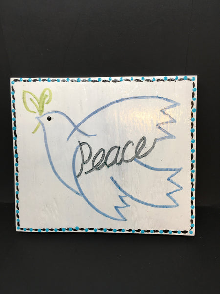PEACE Dove Wooden Sign Wall Art Wall Hanging Positive Saying Handmade Hand Painted-One of a Kind-Unique-Home-Country-Decor-Cottage Chic-Gift JAMsCraft Closet