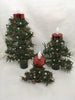 Tree Handmade Primitive Holiday Christmas With Red Tealight Topper and Bling SET OF 3 JAMsCraftCloset