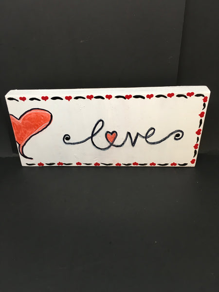 LOVE Wooden Sign Wall Art Wall Hanging Positive Saying Handmade Hand Painted-One of a Kind-Unique-Home-Country-Decor-Cottage Chic-Gift - JAMsCraftCloset