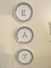 Plate Hand Painted EAT Plate Simple Black White Kitchen Decor Set of 3 Wall Art Wall Hanging Gift Idea JAMsCraftCloset