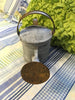 Watering Can Tin Flower Container Galvanized Crinkled Tin Brass Trim Garden Porch Decor JAMsCraftCloset