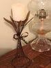Candlestick Holder Vintage Copper Wheat With Bow Pedestal Home Decor Shelf Sitter SET OF 2 - JAMsCraftCloset