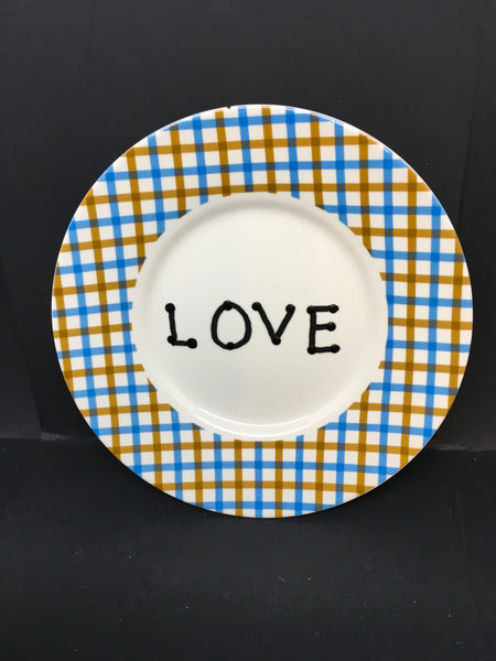 Plate Hand Painted Upcycled Repurposed Positive Saying LOVE Plate Home Decor Wall Art JAMsCraftCloset