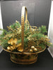 Basket Wire Christmas Vintage Gold Accents Centerpiece Gift Idea Holiday Decor - JAMsCraftCloset