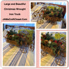 TRUCK Large Heavy Vintage Metal Christmas Holiday Rusted Patina Unique Filled With Pine Berries Bulbs Great Gift Idea-Holiday Decor JAMsCraftCloset
