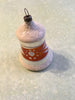 Ornament Bell Vintage Flocked Christmas Mercury Glass Orange White With Ringer JAMsCraftCloset