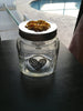 Bottles Jars Clear Glass With Hand Painted Hearts Floral Lids Home Decor Gift Idea