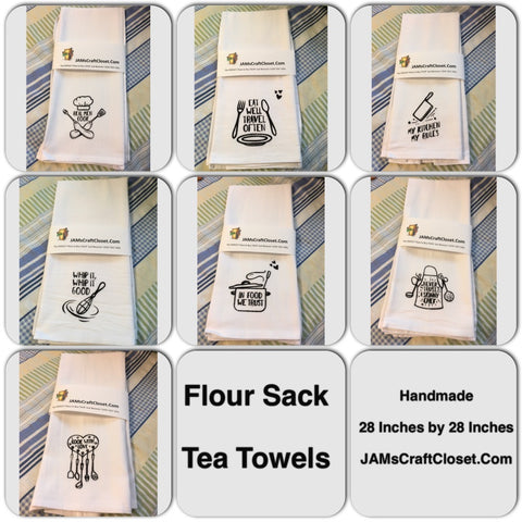 NEW Decorative Flour Sack Cooking Sayings Tea Dish Towels Kitchen Decor Gift Idea  JAMsCraftCloset
