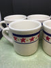 Cups Mugs Coffee Hand Painted Stars Dots Buffalo Company  Set of 4 - JAMsCraftCloset