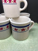 Cups Mugs Coffee Hand Painted Stars Dots Buffalo Company  Set of 4 - JAMsCraftCloset