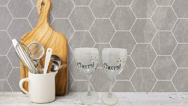 CHEERS Glasses Stemware Glasses Wine Glasses Twisted Stems Barware Party Set of 2 Gift Idea Home Decor Kitchen Dining Gift Unique Hand Painted Stemware JAMsCraftCloset