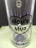 Mom Mug Hand Painted Pink, Aqua, and Purple Glitter Paint Accents With Decorative Bottom Drinkware Gift for Mom Barware Gift for Her