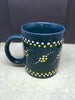 Unique One of A Kind Hand Painted Dotted Mugs/Cups - Dark Green, Pale Rust, Tan, Brown, or Purple With Yellow and White Dot Flowers and Trim