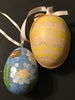 Easter Eggs Vintage 2 Inches Lot of 2 Blue White Flower and Yellow Floral Holiday Tree Decorations Gift Idea -  JAMsCraftCloset