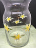 Daisy Flower Vase Clear Glass Hand Painted Two To Choose From White Daisy Yellow Center Home Decor Table Decor Cottage Chic Country Decor JAMsCraftCloset