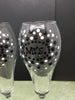 MR and MRS Champagne Stemware Glasses Hand Painted SET of 2 Black White Metallic Silver Wedding Toasting Glasses Barware Drinkware One of a Kind - JAMsCraftCloset