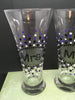 Glasses Mr and Mrs Hand Painted Black White Purple Accents - JAMsCraftCloset