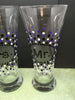 Glasses Mr and Mrs Hand Painted Black White Purple Accents - JAMsCraftCloset