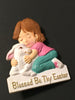 BLESSED BY THY EASTER Badge Pin Collectible Jewelry Gift Idea Child and Lamb - JAMsCraftCloset