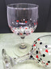Wine Stemware Glasses Hand Painted Barware Drinkware Set of 2 Black White With Red Hearts Kitchen Decor Party Glasses One of a Kind Gift JAMsCraftCloset