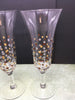 Champagne Flutes Hand Painted in Gold Silver Bronze Accents Barware Drinkware Bar Decor Kitchen Decor Cottage Chic Toasting Glasses Wedding JAMsCraftCloset