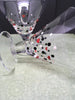Martini Stemware Glasses Hand Painted Set of 3 Red and White Polka Dots With Red Hearts Drinkware Barware Bar Decor Kitchen Decor Gift Idea