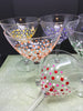 Martini Stemware Glasses Hand Painted Set of 6 Purple, Red, Yellow, Green, Orange, and Blue Drinkware Barware Kitchen Decor Bar Decor Gift