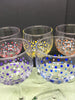 Wine Glasses Hand Painted Set of 6 Red Blue Yellow Green Orange Blue Silver Accents Barware Drinkware Bar Decor Kitchen Decor One of a Kind JAMsCraftCloset