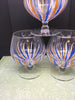 Brandy Sniffers Hand Painted Clear Glass SMALL Set of Three Blue Orange White Drinkware and Barware Bar Decor Kitchen Decor One of a Kind JAMsCraftCloset