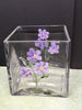 Container Floral Glass Hand Painted Square Choice of 4  Purple Pink Yellow or Blue - JAMsCraftCloset
