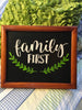 FAMILY FIRST Framed Wall Art Hand Painted Rustic Brown White Wood Frame Home Decor Gift-One of a Kind-Unique-Home-Country-Decor-Cottage Chic-Gift Kitchen Decor - JAMsCraftCloset