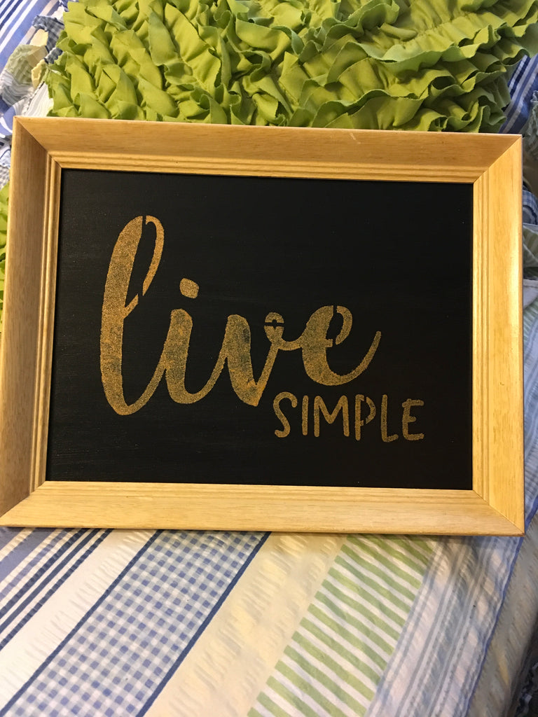 Picture of LIVE SIMPLE Framed Wall Art Hand Painted Natural Wood Frame Home Decor ...