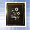 YOU ARE MY SUNSHINE Framed Wall Art Hand Painted Floral and Bee Accents Home Decor Gift One of a Kind-Unique-Home-Country-Decor-Cottage Chic-Gift Kitchen Decor - JAMsCraftCloset