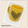 Mug Cup Yellow I LOVE YOU Hand Painted Home Kitchen Decor Drinkware - JAMsCraftCloset