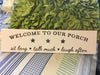 WELCOME TO OUR PORCH White Ceramic Tile Sign Country Farmhouse Wall Art Gift Campers RV Home Decor-Wall Art-Gift-One of a Kind - JAMsCraftCloset