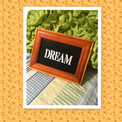 DREAM Vintage Wood Rust and Tan Frame Positive Saying Wall Art Home Decor Gift Idea Wedding One of a Kind-Unique-Home-Country-Decor-Cottage Chic-Gift - JAMsCraftCloset
