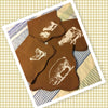 Napkins Handmade Brown Scalloped Edge COUNTRY ANIMALS Chicken, Cow, Lamb. Pig Set of 4 Kitchen Dining Decor Gift Idea - JAMsCraftCloset