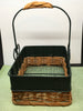 Basket Flower Girl Wire Bottom Woven Vintage Forest Green Wedding Accessory Table Decor - JAMsCraftCloset