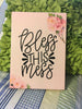 BLESS THIS MESS Wooden Sign Wall Art Hand Painted Pale Pink Decoupaged Floral Accents Home Decor Gift -One of a Kind-Unique-Home-Country-Decor-Cottage Chic-Gift - JAMsCraftCloset
