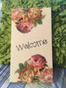 WELCOME Wooden Sign Wall Art Hand Painted Cream Light Ivory Decoupaged Floral Accents Affirmation Home Decor Gift -One of a Kind-Unique-Home-Country-Decor-Cottage Chic-Gift - JAMsCraftCloset