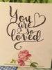 YOU ARE SO LOVED Two Roses Wooden Sign Wall Art Hand Painted Cream Decoupaged Affirmation Gift Idea Floral Accents Home Decor Gift -One of a Kind-Unique-Home-Country-Decor-Cottage Chic-Gift - arts and collectibles - home and living - house warming gift - wall decor - sign for nursery - nursery decor - baby room decor - JAMsCraftCloset