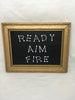 READY AIM FIRE Vintage White Gold Wood Frame Positive Saying Wall Art Gift Idea Bathroom Decor One of a Kind-Unique-Home-Country-Decor-Cottage Chic-Gift- Bathroom Wall Art - Bathroom Humor Sign - JAMsCraftCloset