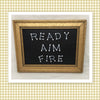 READY AIM FIRE Vintage White Gold Wood Frame Positive Saying Wall Art Gift Idea Bathroom Decor One of a Kind-Unique-Home-Country-Decor-Cottage Chic-Gift- Bathroom Wall Art - Bathroom Humor Sign - JAMsCraftCloset