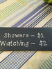 SHOWERS $1 WATCHING $2 Blue Ceramic Tile Sign Funny BATHROOM Decor Wall Art Home Decor Gift Idea Handmade Sign Hand Painted Sign Country Farmhouse Wall Art Gift Campers RV Home Decor-Gift Home and Living Wall Hanging - JAMsCraft Closet