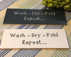 WASH DRY FOLD REPEAT Tile Sign Funny LAUNDRY Room Decor Wall Art Home Decor Gift Idea Handmade Sign Hand Painted Sign Country Farmhouse Wall Art Gift Campers RV Home Decor-Gift Home and Living Wall Hanging - JAMsCraftCloset