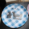 Plates Hand Painted Country Animals Hen Pig Cow Lambs Gingham Checked Melamine Kitchen Decor Set of 4 Wall Art Gift Idea - JAMsCraftCloset