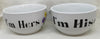 MUGS Soup Bowls Hand Painted I'M HERS I'M HIS Turquoise Yellow Purple Happy Dot Flowers Set of Two Crafters Delight Drinkware Gift - JAMsCraftCloset